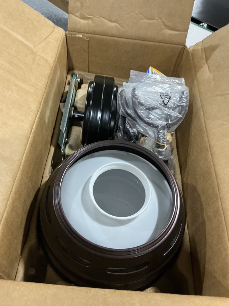 Condition photo showing As Is for mainstays 42 inch hugger indoor ceiling fan with oil rubbed bronze finish