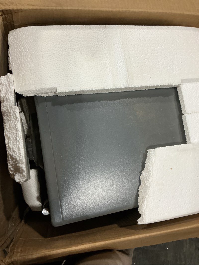 Condition photo showing As Is for SentrySafe SFW123DSB Fireproof Safe and Waterproof Safe with Dial Combination 1.23 Cubic Feet Gray 1.23 cu.ft. 1-Hr. Fireproof, Combination, Bolt-Down Safe