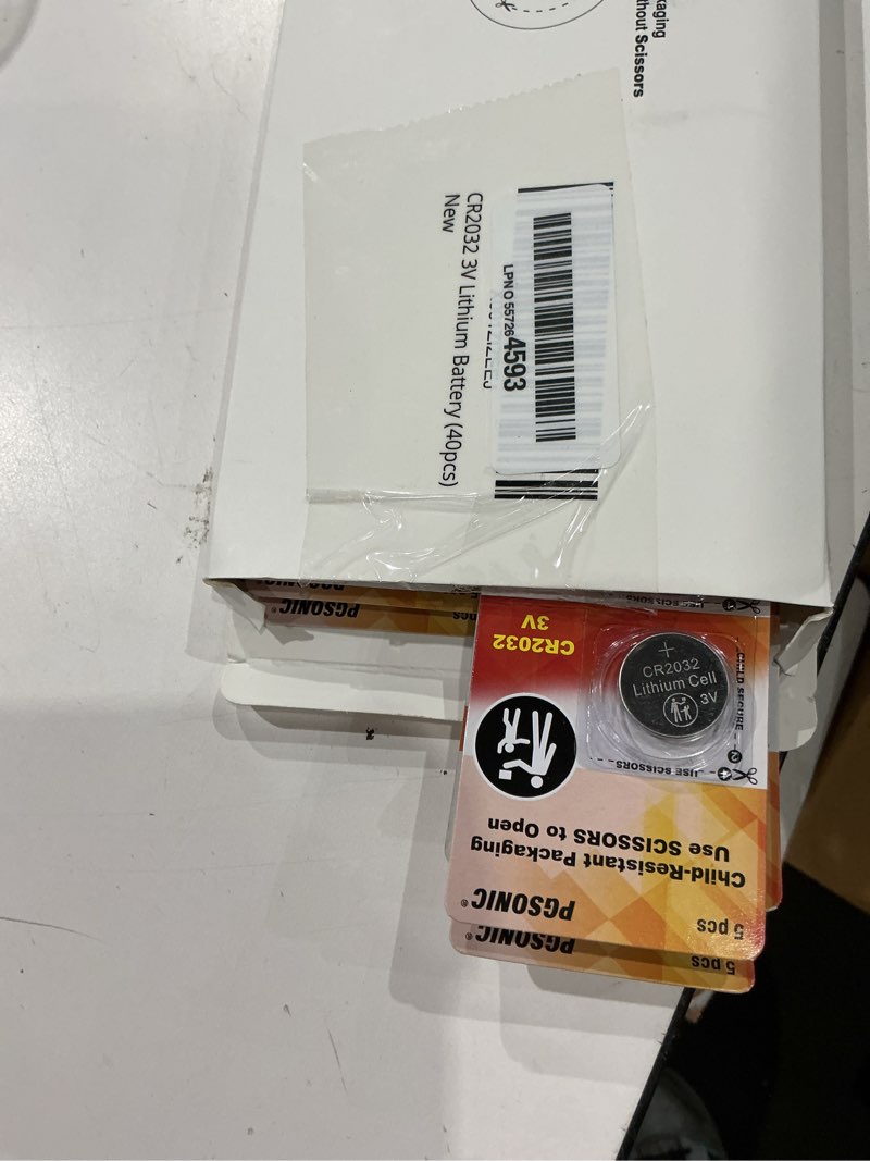 Condition photo showing Good Condition for 40 pack cr2032 batteries, 3v lithium coin battery for small electronic devices, 5 year shelf life