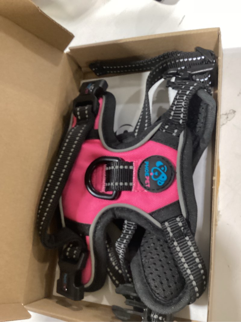 Condition photo showing Good Condition for phoepet no pull dog harnesses for small puppies reflective adjustable front clip vest with 2 metal leash attachment hooks soft handle(xs, pink) extra small pink
