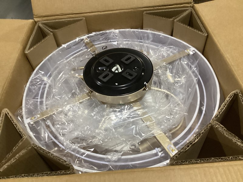 Condition photo showing Good Condition for Flush Mount Ceiling Fan with Lights, 20" Low Profile Boho Ceiling Fan with Light Remote Control, Caged with 6 Speeds for Bedroom, Nursery, Living Room White