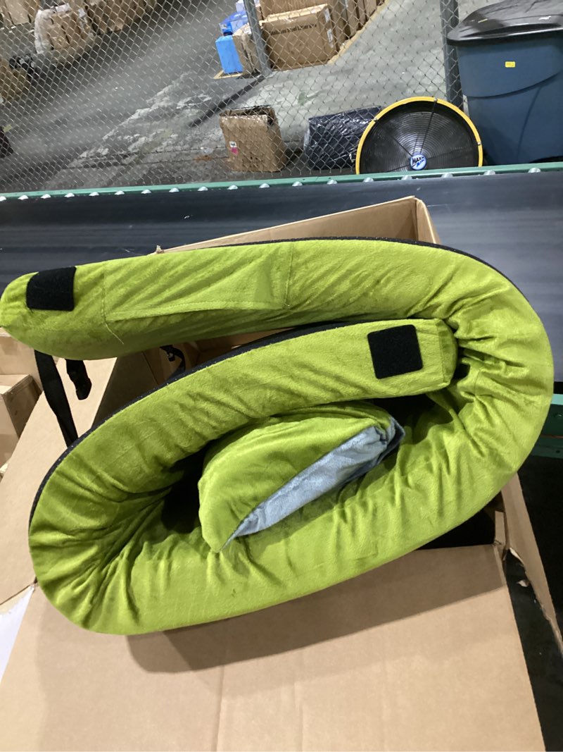 Condition photo showing Good Condition for gaialoop 3 inch memory foam camping mattress, dual layer thick sleeping camp pad for car tent cot, roll-up portable glamping floor bed for guests sleepover avocado green cot: 72*24*3"