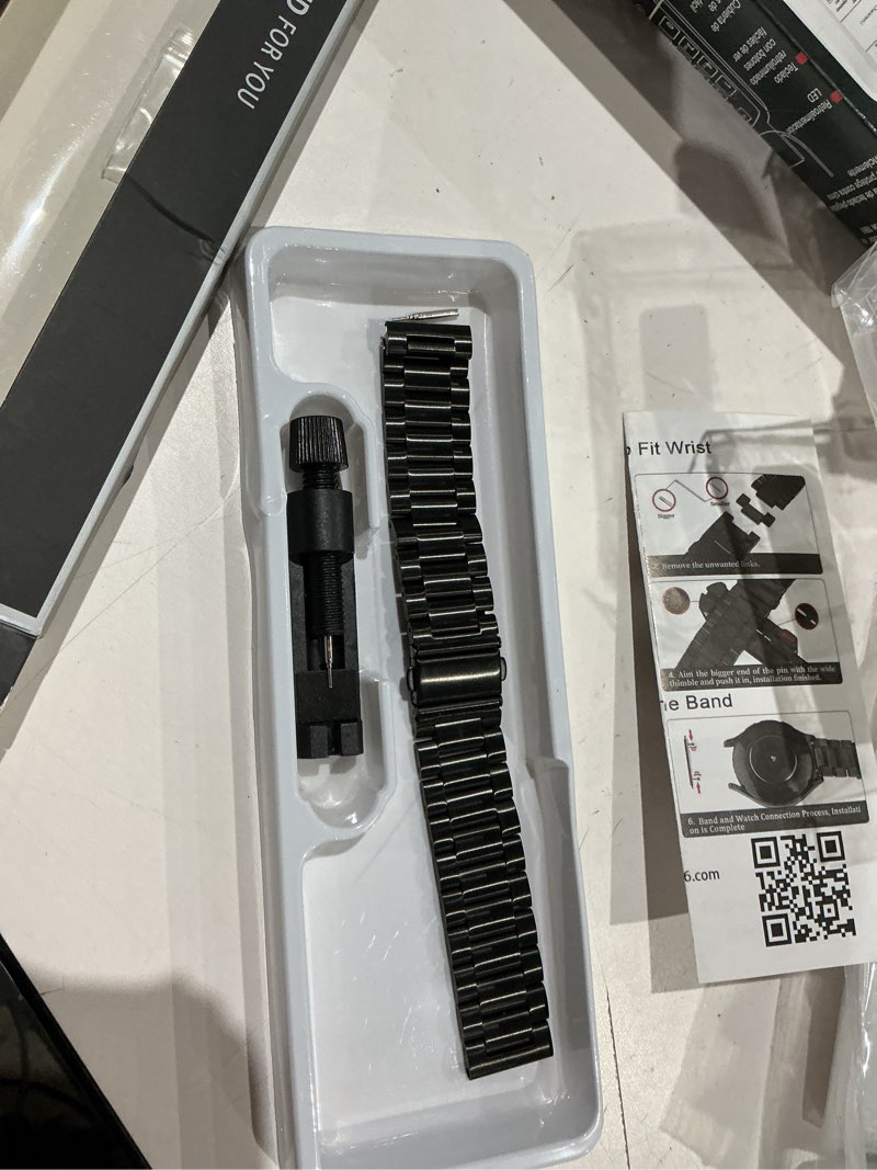 Condition photo showing As Is for goldtoluck stainless steel band compatible with samsung galaxy watch 8 7 6 5 4 classic fe pro 40mm 44mm 46mm 43mm 47mm 45mm 42mm 20mm men women milanese replacement metal elegant casual galaxy watch 7/6/5/4/6 4 classic/5 pro/active 2 black