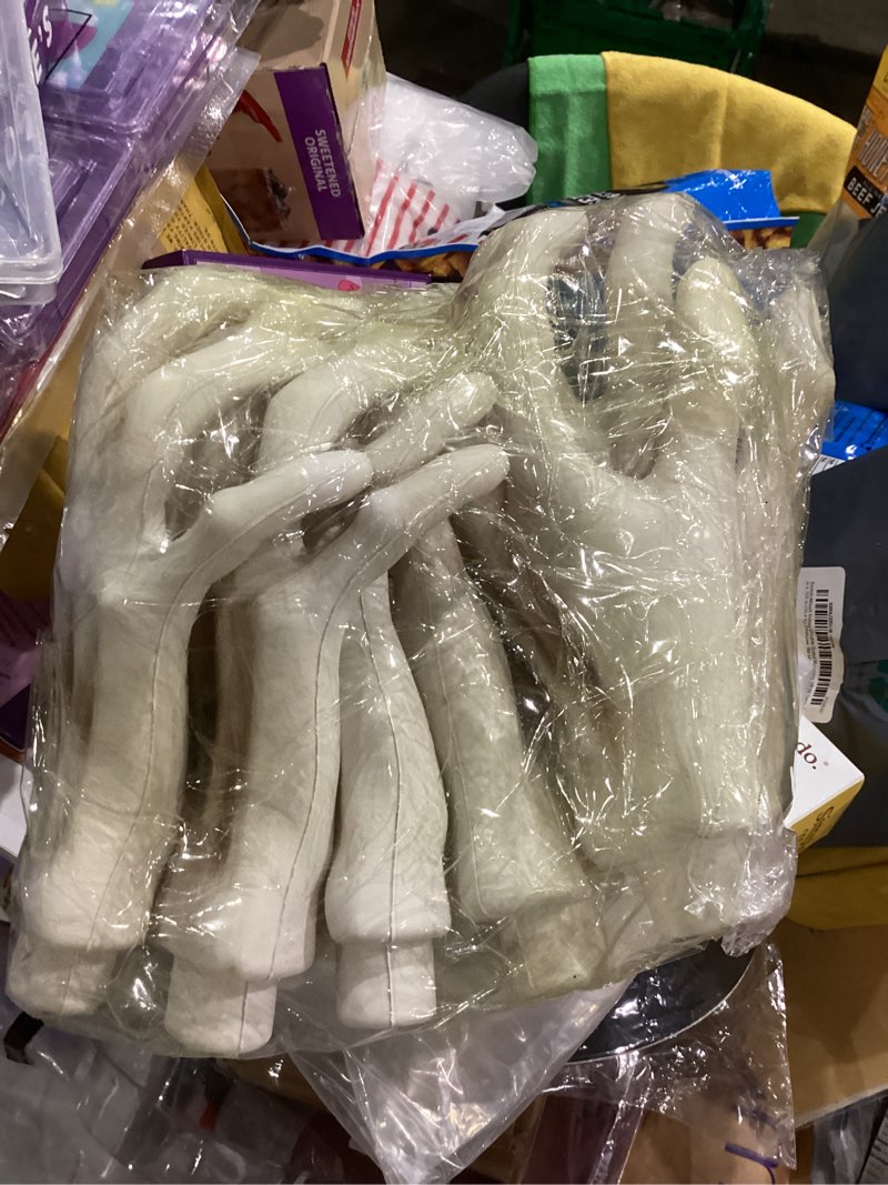 Condition photo showing New/Like New for 6 Pcs Halloween Skeleton Hands Realistic Plastic Zombie Hands Fake Severed Hand Props for Halloween Haunted House Party Zombie Party Cosplay Decoration