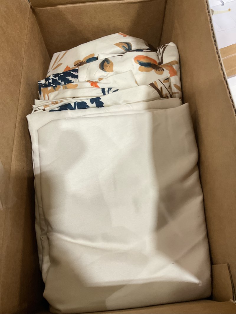 Condition photo showing As Is for JSD Blush Boho Floral Printed Sheet Set King Size 6 Piece, Soft Botanical Microfiber Bed Sheets Extra Deep Pocket Ferns King