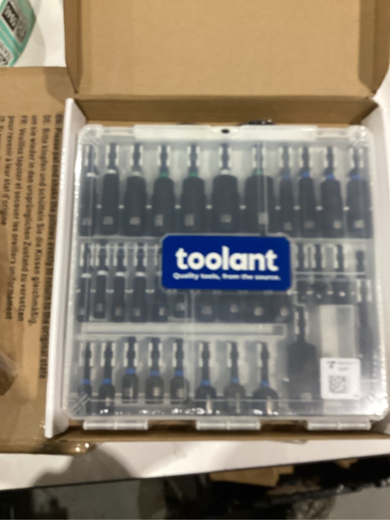 Condition photo showing New/Like New for toolant 34 Piece SAE/Metric Nut Driver Set, Impact Driver Bit Set, Deep Nut Driver, Impact Socket Adapters, Wing Nut Driver, Tough Gift Case 34pcs assorted