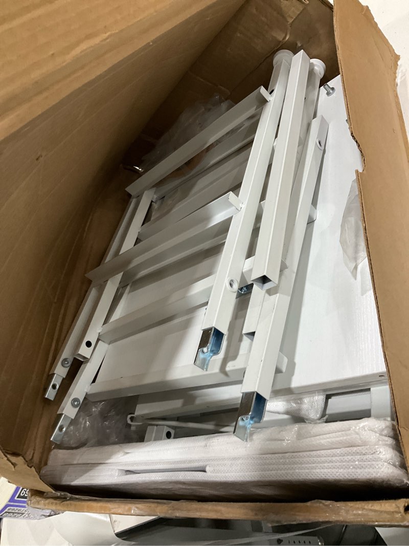 Condition photo showing As Is for Neprock 16 Cubby Storage Organizer, Closet Clothes Storage Organizer, Cube Shelves Closet Organizers and Storage Shelves for Clothing Storage with Hammer, Bookshelf for Kids (White) 16 Cubes White