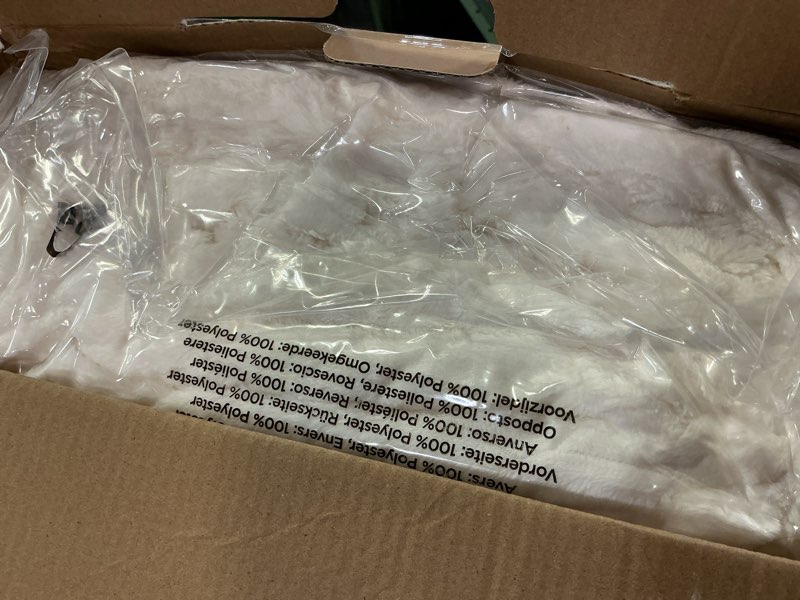 Condition photo showing New/Like New for Bedsure Sherpa Blanket King Size for Bed - Super Soft, Cozy Fleece Thick Warm Blanket for Winter Christmas, GentleSoft Home Room Decor, White, 108x90 Inches 02 - White King (108" x 90")