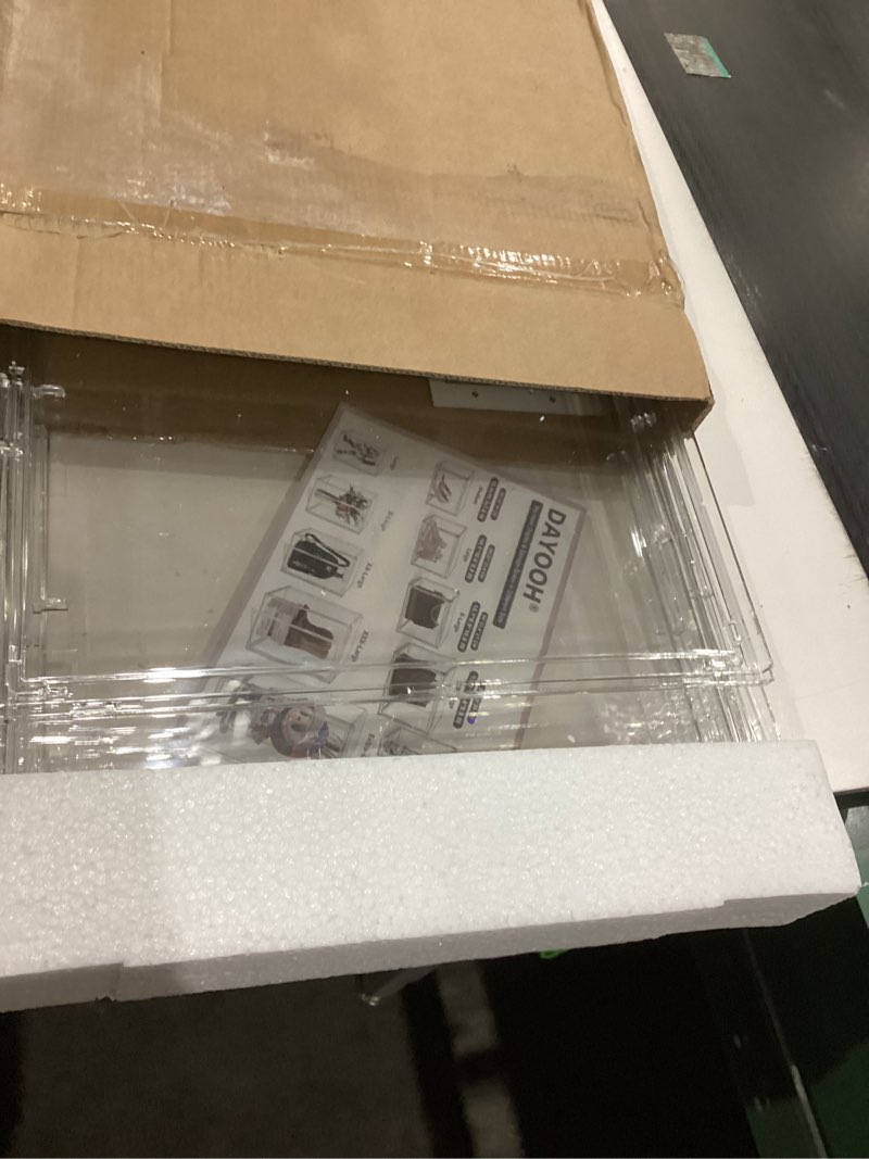 Condition photo showing Good Condition for Clear Acrylic Display Case, Front-Open Door with Magnetic Buckle, Assemble Display Box, Dustproof Protection Showcase for Figures, Collections, Models, Toys (8x6x8 inch, 20x15x20 cm) 8 x 6 x 8 inches