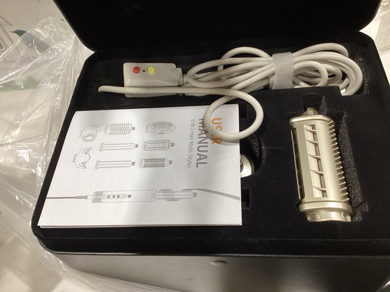 Condition photo showing Good Condition for tqcir 8-in-1 professional hot air styler&hair dryer brush, powerful multi-styler with auto-wrap curler with storage case, fast drying curling straightening volumizing without heat damage(gold)