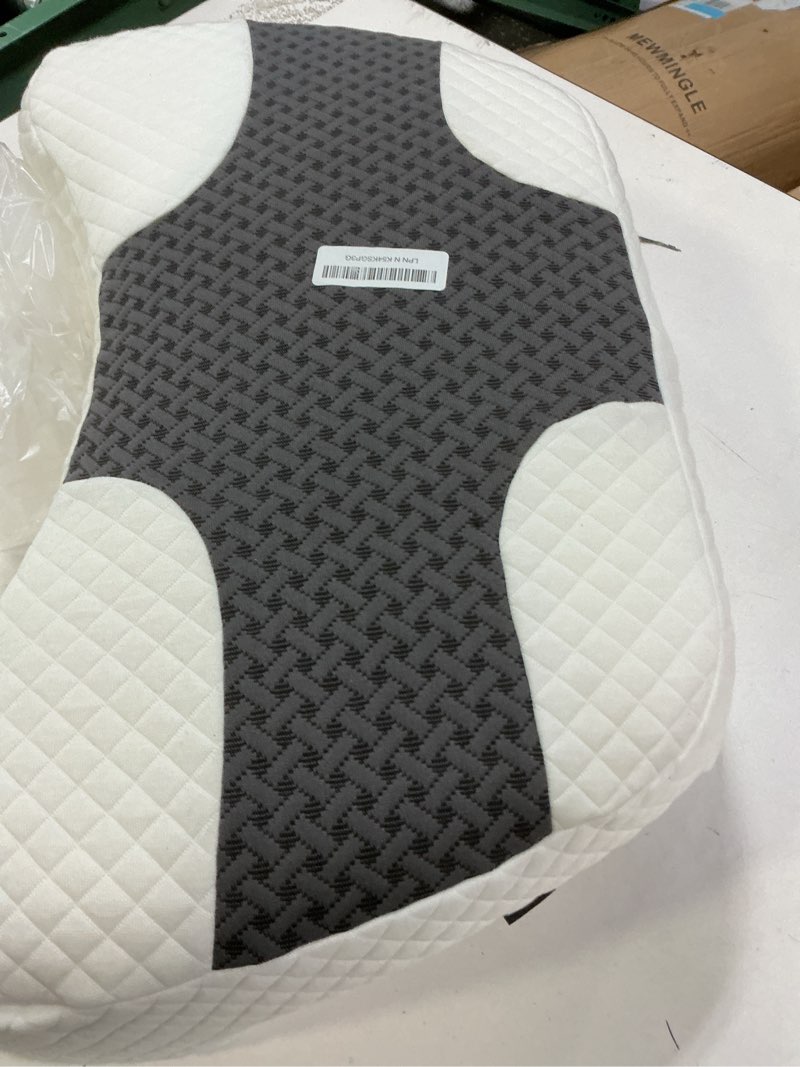 Condition photo showing As Is for SAHEYER Side Sleeper Pillow with Arm Hole, Upgraded Shoulder Relief System for Neck Pain, Multi-Angle Memory Foam Pillow for Adults Side, Back and Stomach Sleeper Pressure-Free Sleep (Black) Dark Black