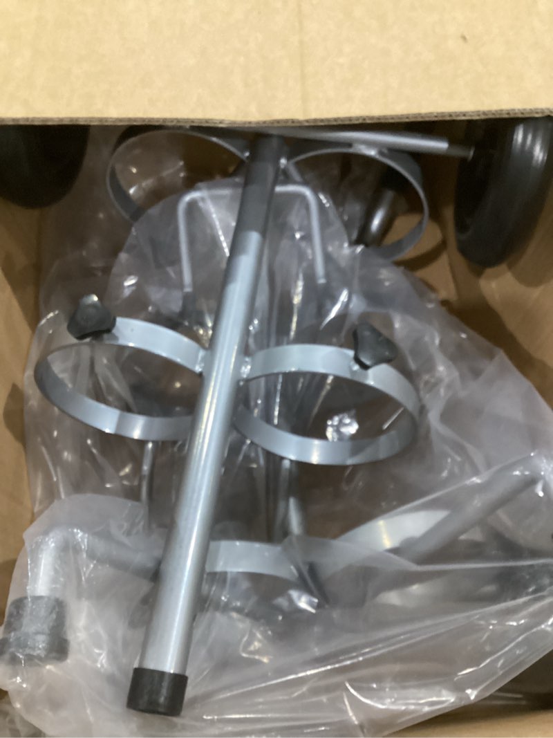 Condition photo showing As Is for 2 pcs dual oxygen cylinder cart, lightweight oxygen tank holder with wheels, portable d/e rolling oxygen tank cart with adjustable handle and sturdy powder-coated finish