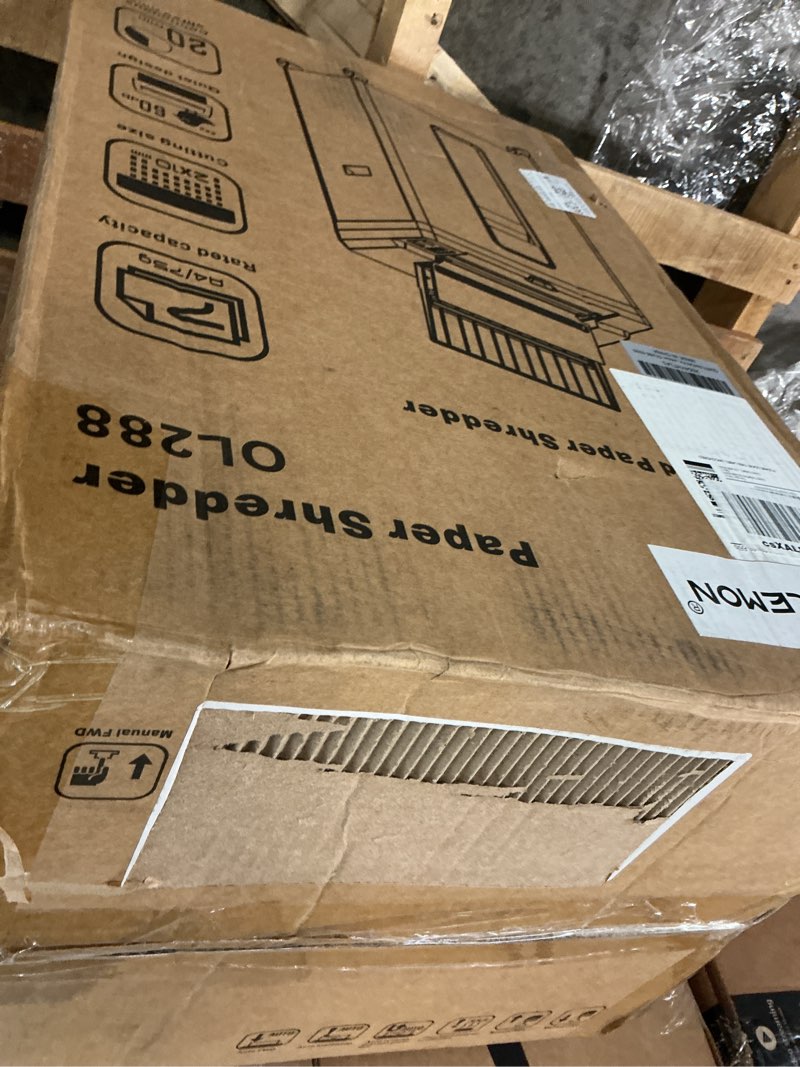 Condition photo showing Good Condition for paper shredder 200-sheet auto feed, touchscreen heavy duty shredders, 40 min non-stop, p-5 ultra security shredder for home office, micro cut with wheels, 5.8 gal bin, <60 db(ol288)