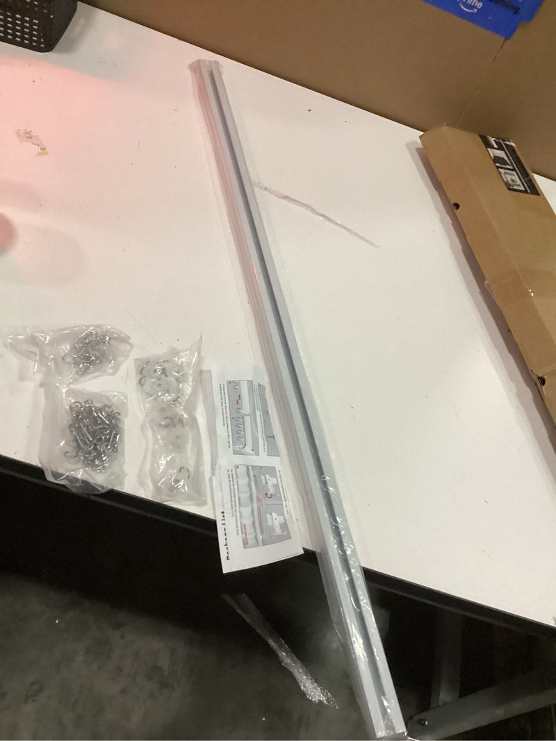 Condition photo showing As Is for high-quality aluminum t-astragal for your double doors/french doors for more door protection and security upgrade, inswing and outswing double doors-for commercial - residential use (96 inch white)