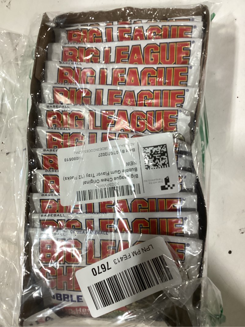Condition photo showing Good Condition for The Official Big League Chew Original Bubble Gum + Tray (12 Packs)
