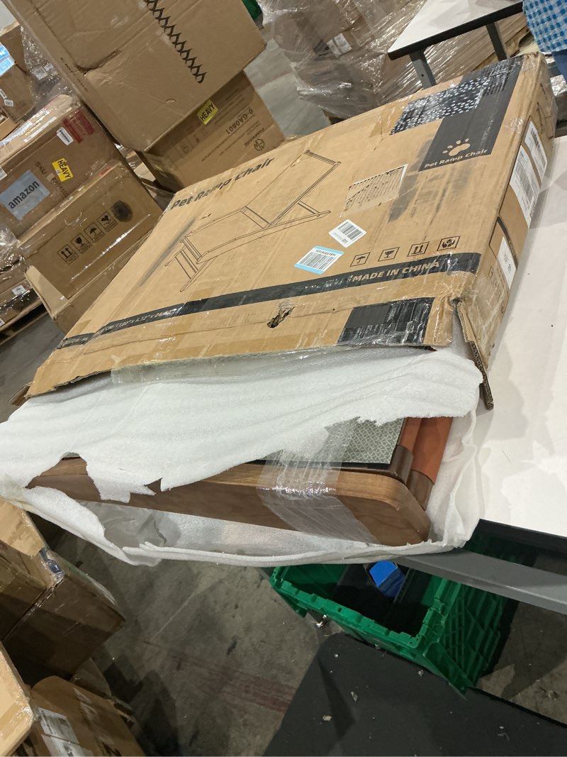 Condition photo showing Good Condition for dog stairs for couch 15.6" h, 23.6" w saddle leather accent chair dog ramp with anti?slip silicone m