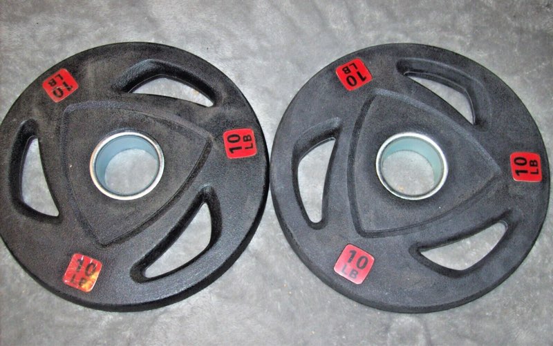 BalanceFrom 2\" Olympic Rubber Bumper Weight Plates 10lb PAIR (T2)