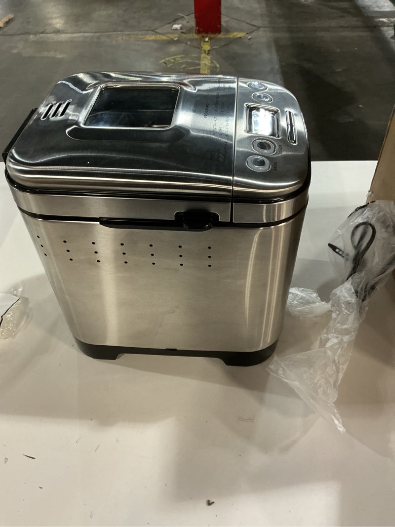 Condition photo showing Good Condition for Cuisinart Bread Maker Machine, Stainless Steel Automatic Bread Machine with 12 Menu Options, 3 Loaf Sizes up to 2 Lb., 3 Crust Colors, Removable Nonstick Baking Pan & Kneading Paddle, CBK-110NAS Compact Machine