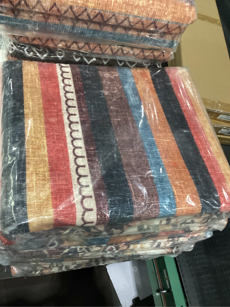 Condition photo showing New/Like New for Washable Rug 6x9 Stripe Boho Area Rug, Vintage Living Room Rug Indoor Non-Slip Non-Shedding Soft Foldable Faux Wool Large Area Rug for Bedroom, Dining Room, Farmhouse, Kids Playroom(Cream/Mix) 6' x 9' (Rectangular) Cream/Multi