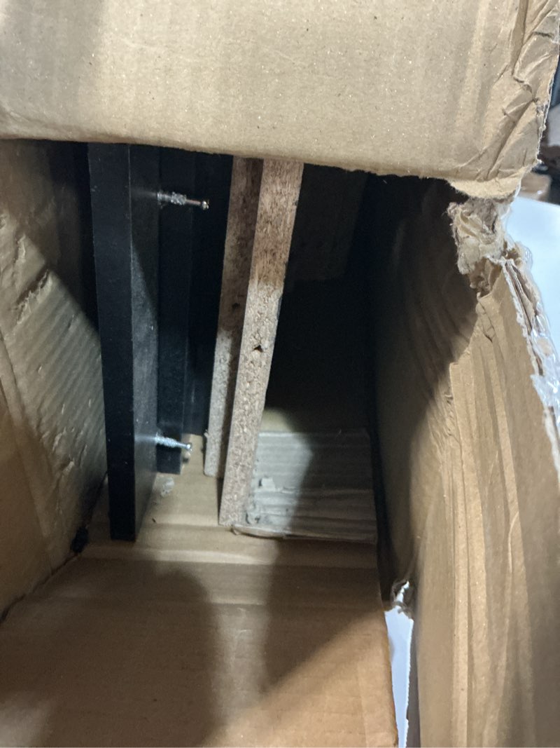 Condition photo showing As Is for Furinno JAYA Book shelf, 5-Tier Bookshelf, Bookcase with Adjustable Shelves, 9.5" x 24.5" x 71.2", for Living Room, Bedroom, Home Office, Blackwood