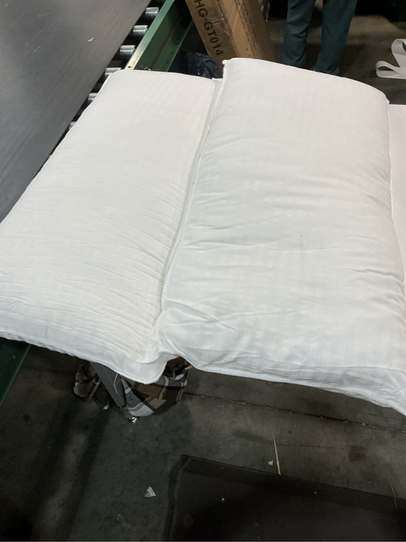 Condition photo showing As Is for utopia bedding bed pillows for sleeping king size (white), set of 2, down alternative pillow for sleeping, cooling hotel quality pillow set for back, stomach or side sleepers white king (pack of 2)