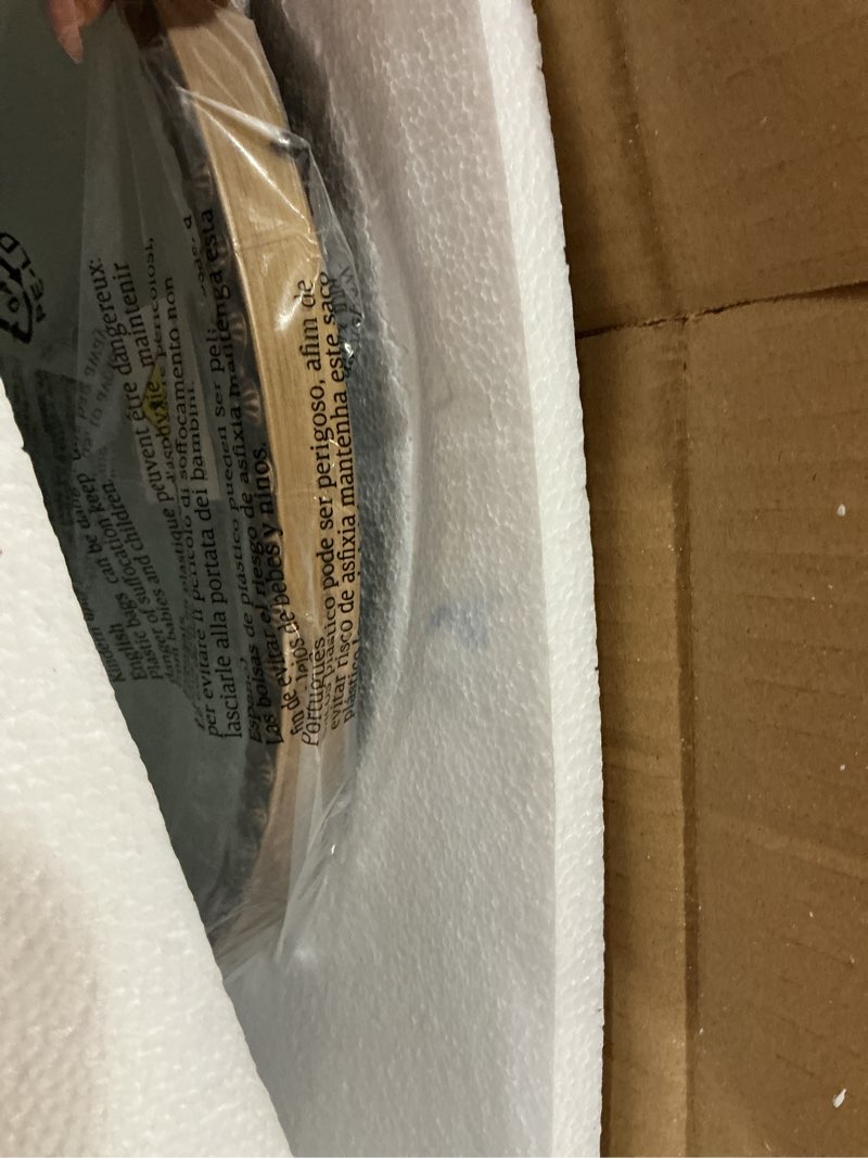 Condition photo showing New/Like New for Gold Oval Bathroom Mirror, 20x30 Inch Floral Oval Mirrors for Wall, Antique Gold Metal Floral Frame Mirrors for Bedroom Living Room Hallway, Hangs Horizontally or Vertically Gold 20"L x 30"W