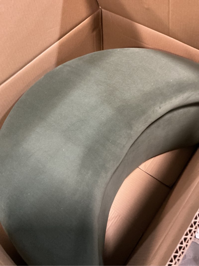 Condition photo showing Good Condition for (only velvet luna)better homes & gardens juliet velvet moon crescent ottoman  olive