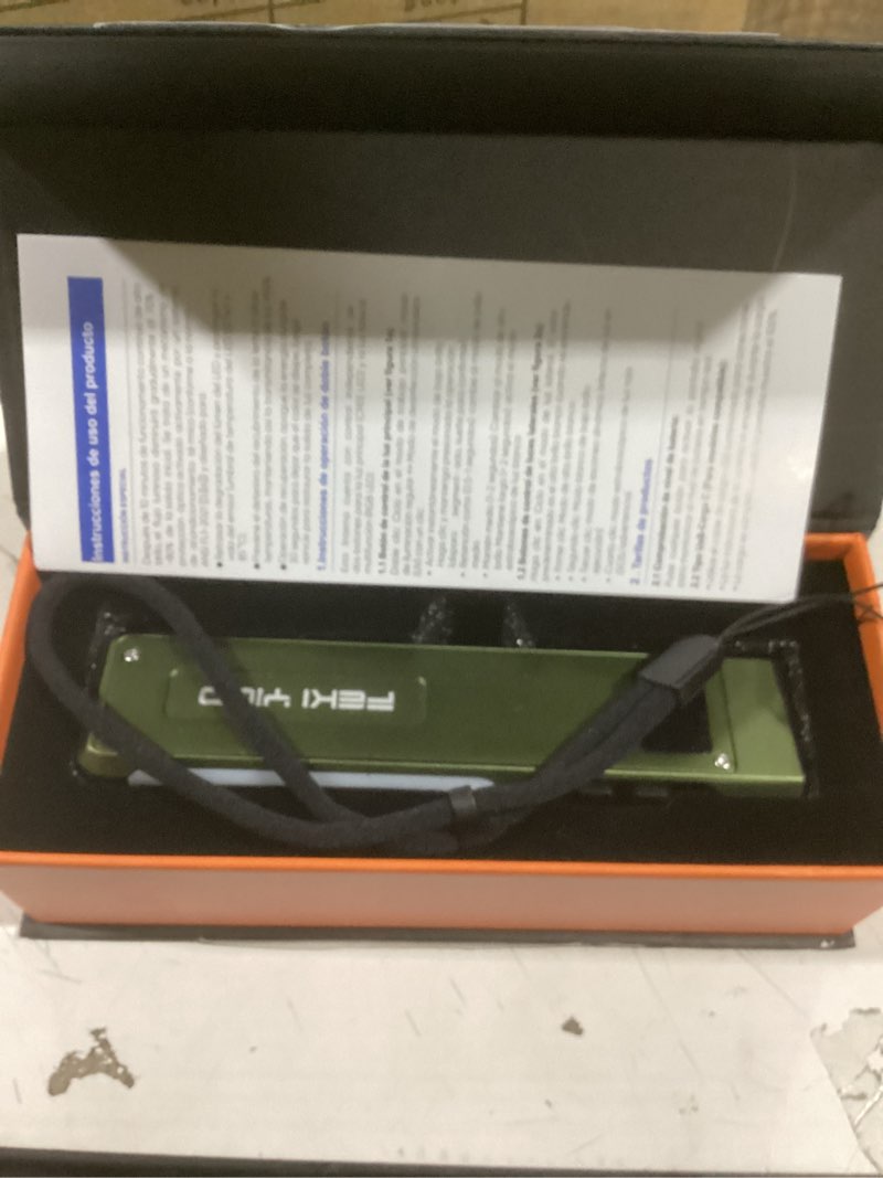Condition photo showing Good Condition for Feki Yigo Flat EDC Flashlight Rechargeable - 1800 Lumens LED Pocket Flashlight with 365nm UV Light, RGB Modes, Magnetic Base, Digital Display,IPX4 Waterproof for Camping, Emergency, Mechanics (Green)