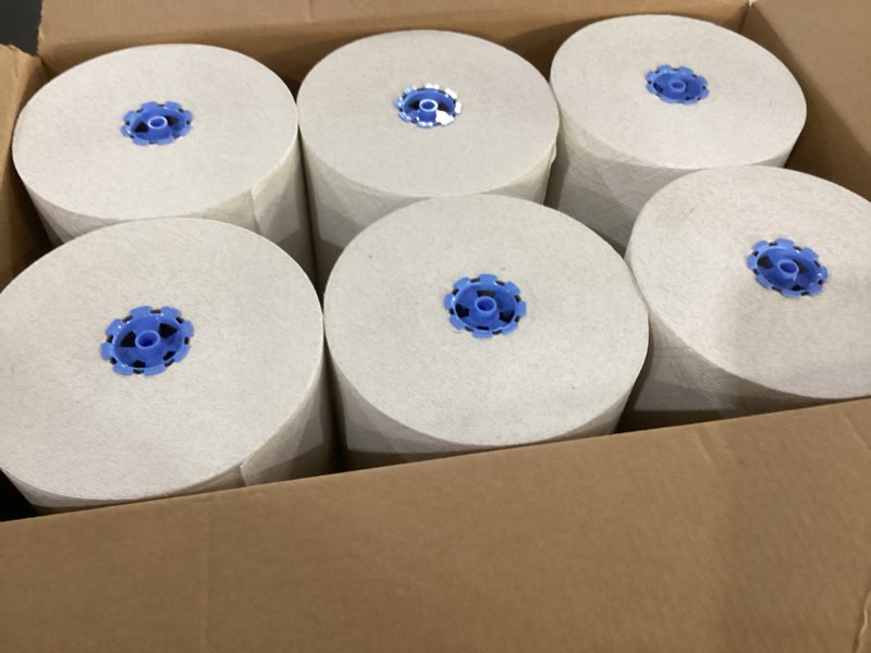 Condition photo showing New/Like New for scott professional hard roll paper towels, bulk, 6 rolls x 1150' (25702) | blue core, high-capacity, elevated design, absorbency pockets, white, plus tier, compatible with scott pro dispensers blue/white