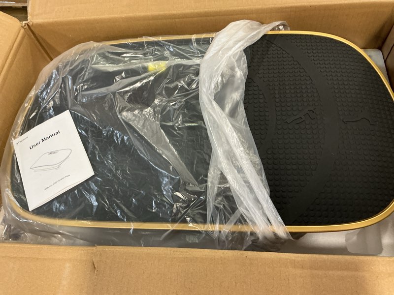Condition photo showing Good Condition for MERACH Vibration Plate Exercise Machine, Whole Body Workout Equipment for Women, Bluetooth and Silicone Pedal, Vibration Plate with Auto Mode, Vibrate Fitness Platform for Home Black+Gold