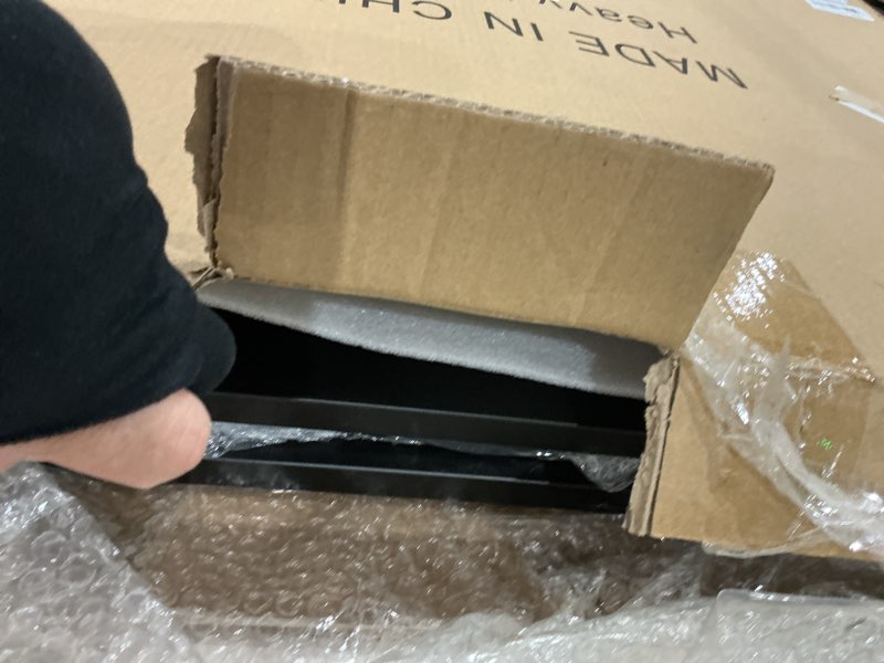 Condition photo showing Good Condition for 38" l x 13" w x 30" h metal tall rectangular planter - large planter box for outdoor patio/porch modern design for plants, flowers, garden,spliced flower pot (black)
