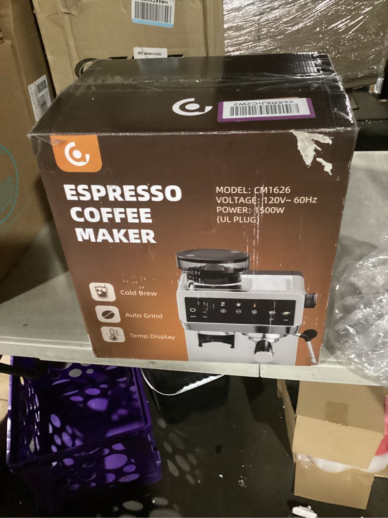 Condition photo showing New/Like New for  Click to see full view                  3+    6 VIDEOS AMZCHEF 20 Bar Espresso Machine with Grinder - 3 Temp Coffee Machine with 20 Grinding Settings, Hot/Cold Brew Espresso Maker with Milk Frother, Coffee Maker for Latte/Cappuccino,61oz Water Tank, Black