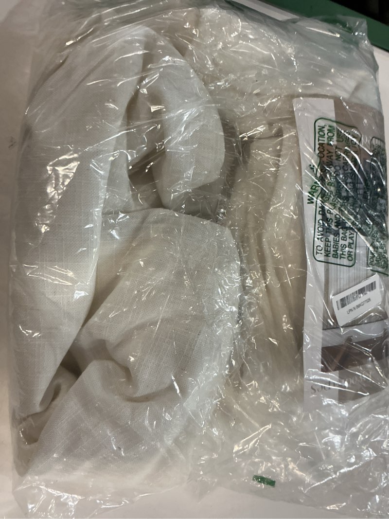 Condition photo showing Good Condition for natural pinch pleated linen curtains 1 panel for living room bedroom memory training shaped semi sheer pleat drapes with hooks rings light filtering window curtain 60x108 natural 60"w x 108"l (pack of 1)