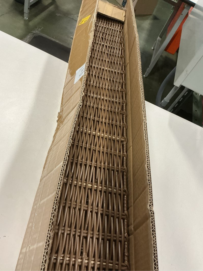 Condition photo showing New/Like New for 3 Pcs Handwoven Rattan Wall Shelf Set Long Rattan Floating Book Shelves 48 Inch and 35 Inch Wicker Boho Shelf for Wall Mounted Decoration Nursery Rooms Playroom Hanging Decoration