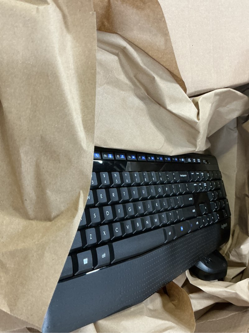 Condition photo showing Good Condition for logitech mk345 wireless keyboard and mouse combo with palm rest, 2.4 ghz usb receiver, compatible with pc, laptop, black combo 1 pack