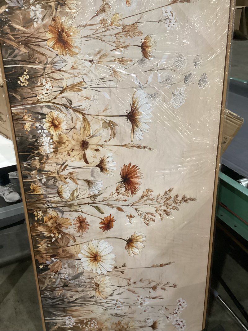 Condition photo showing Good Condition for canvas wall art for living 40"l x 20"w abstract ink-wash flower wooden frame