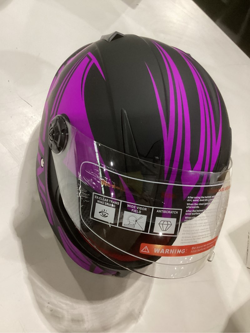 Condition photo showing Good Condition for fashion kids motorcycle helmets teen motor-bike scooter biker bmx four wheelers full face helmets boys girls dot approved purple x-large