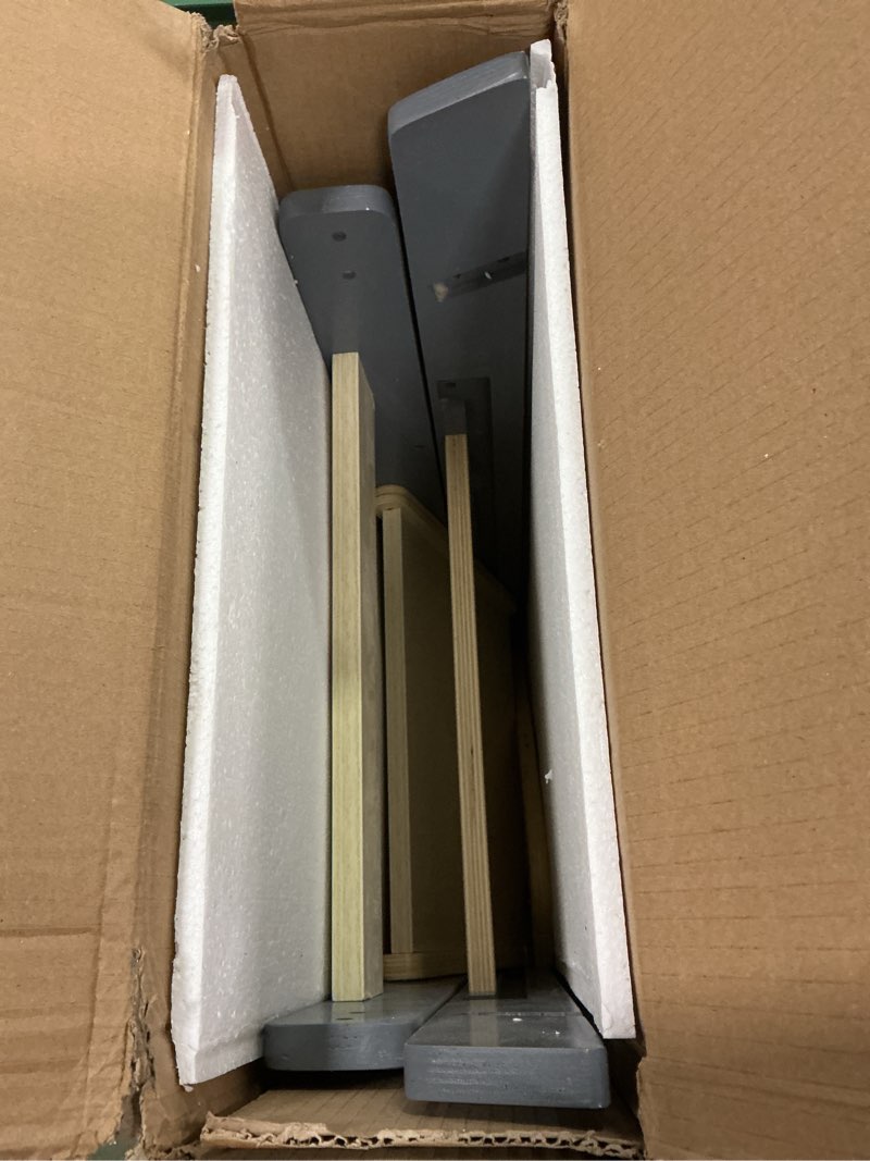 Condition photo showing Good Condition for Foldable Toddler Tower Preassembled Kitchen Stool Helper, Folding Tower for Learning with 3 Adjustable Heights Montessori Toddler Standing Tower Kids Collapsible Wooden Step Stool, Light Gray