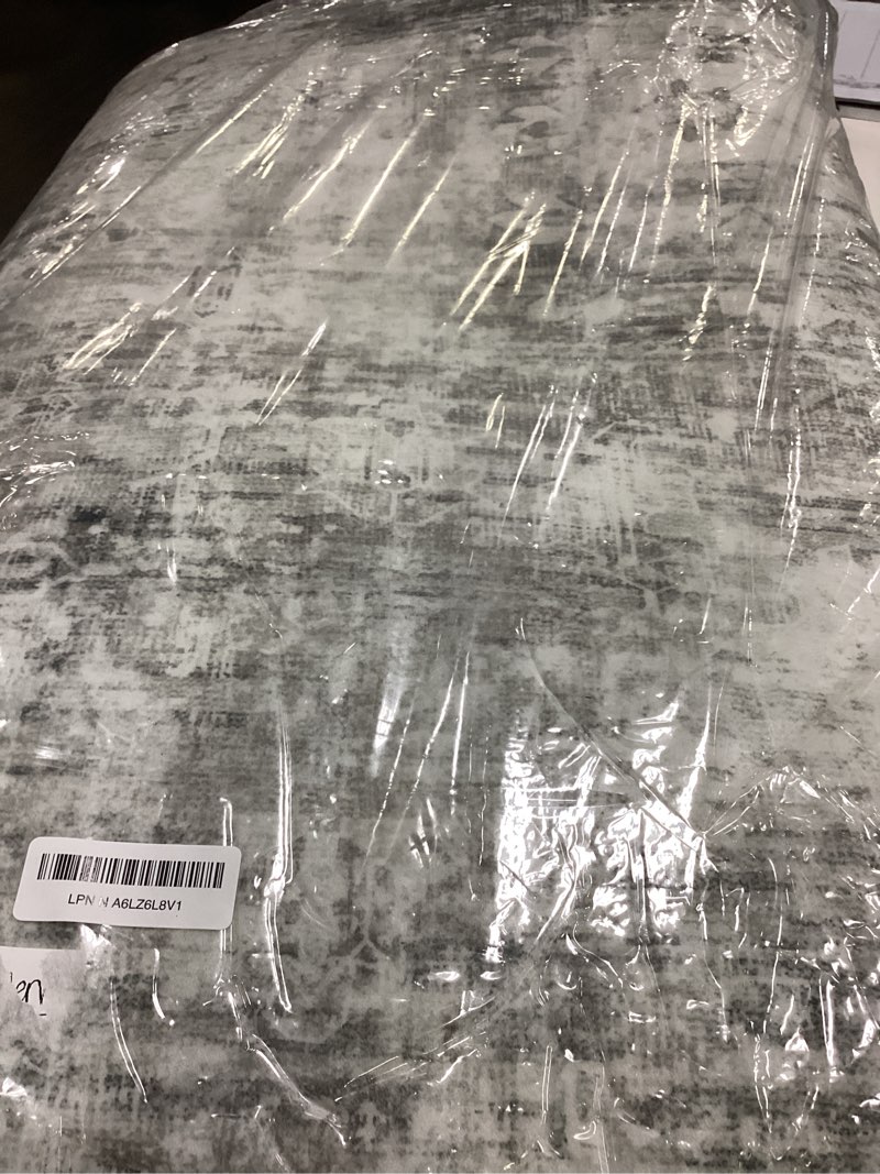Condition photo showing Good Condition for Area Rug 9x12 Washable Rug, Vintage Boho Medallion Rugs Non-Slip Soft Low Pile Large Distressed Rug Indoor Retro Carpet for Living Room Bedroom Dining Room Home Office (Grey, 9'x12') Grey 9' x 12' (Rectangular)