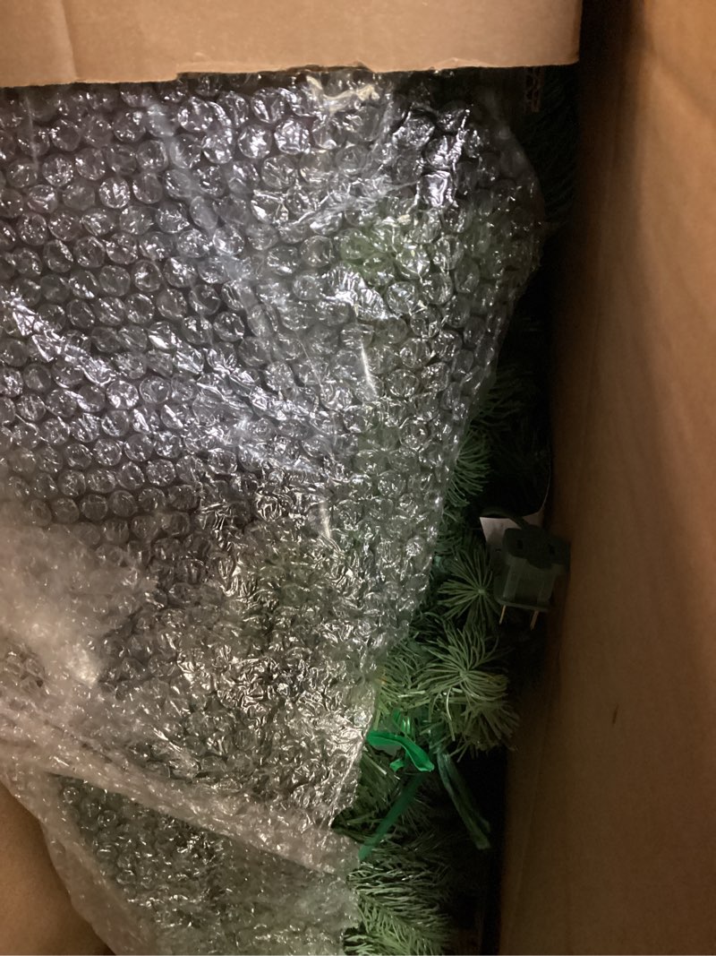 Condition photo showing Good Condition for national tree company 4.5 ft pre-lit downswept douglas fir artificial christmas tree, 450 clear lights, 525 tips, includes stand, green 4ft 6in christmas tree