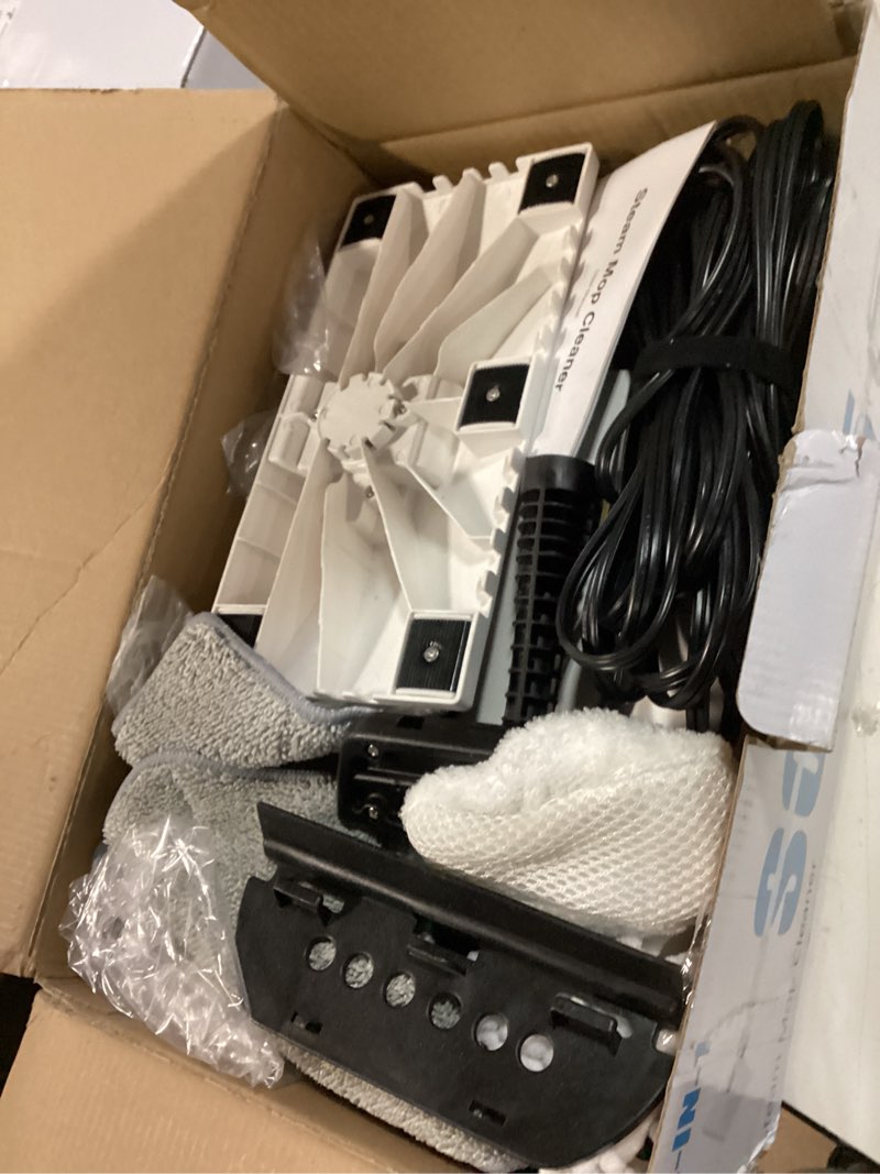 Condition photo showing Good Condition for 6-in-1 steam mop, 1200w rotated steam cleaner for home, 2 modes, 400ml removable tank, 23ft power cord, 2 pads, multi-surface steamer for hard floor, laminate floor, tiles cleaning (lunar halo)