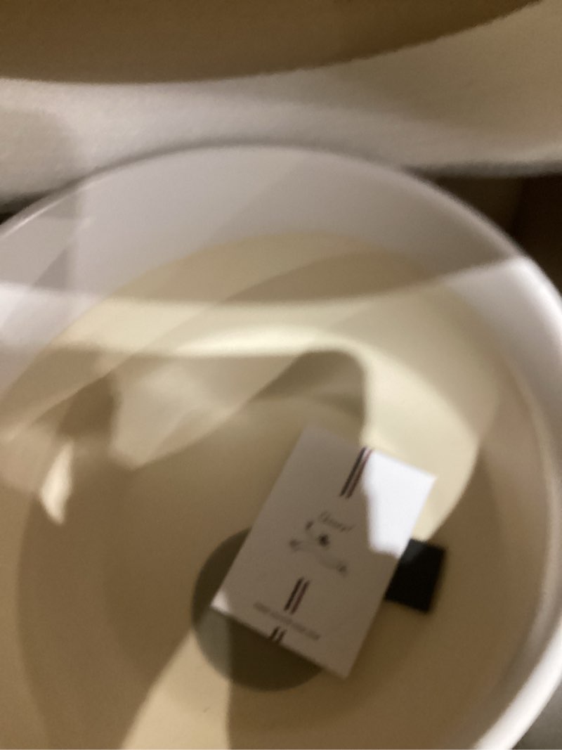 Condition photo showing Good Condition for LE TAUCI 12 Inch Pots for Plants, Ceramic Plant Pots with Drainage Holes and Saucers, Elegant and Durable Large Plant Pot, Perfect for Home & Office Decor, White White 12 Inch