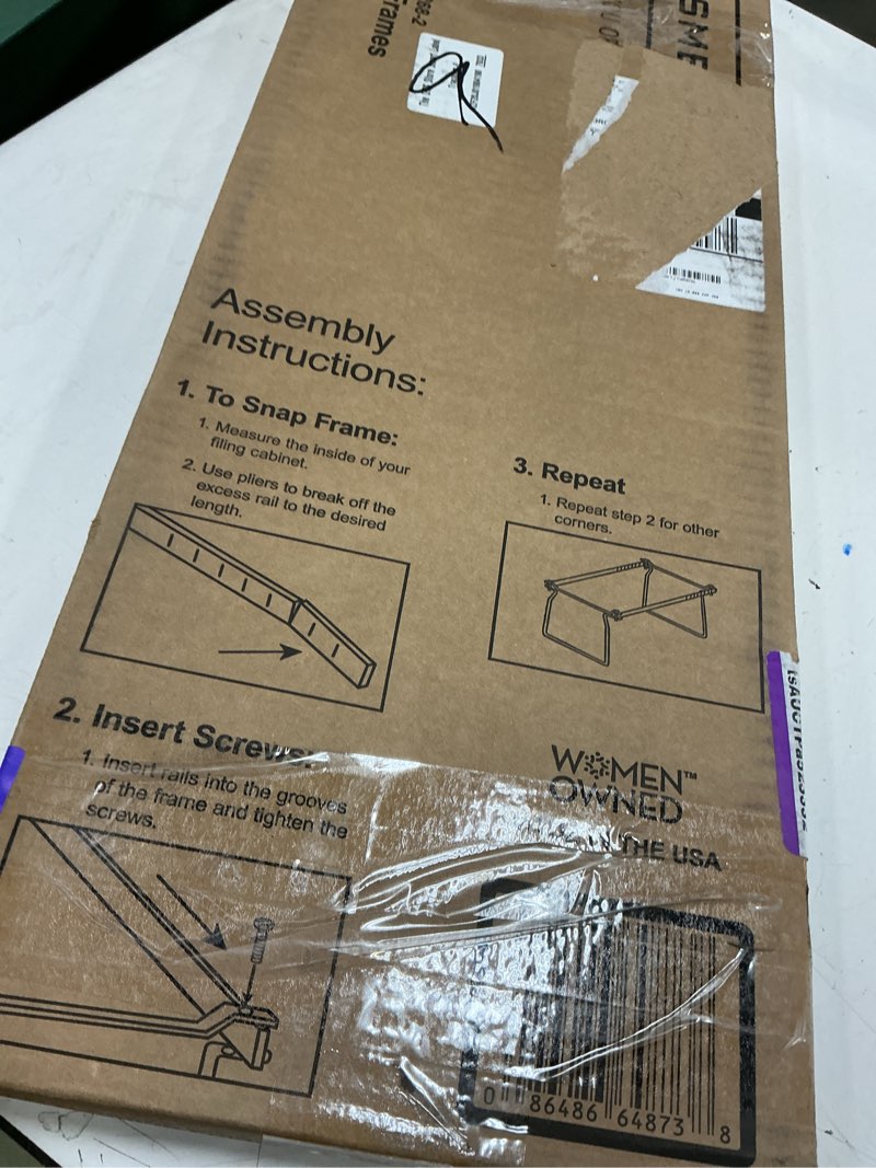 Condition photo showing Good Condition for smead steel hanging file folder frames, 2 count, gray, adjustable depth 23" to 27", legal size (64873)