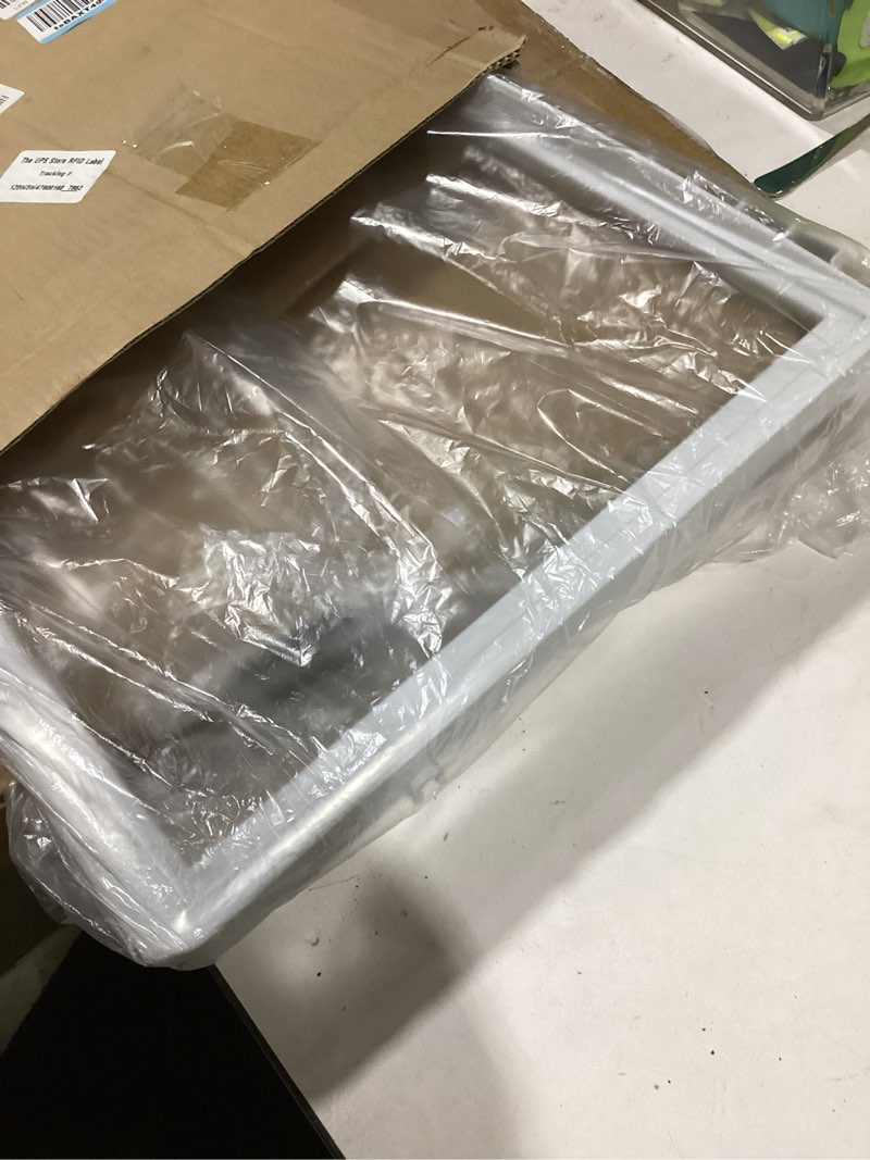 Condition photo showing Good Condition for 240599803 Refrigerator Shelf Frame, Crisper Pan Cover Compatible with Frigidaire shelf frame replacement Without Glass
