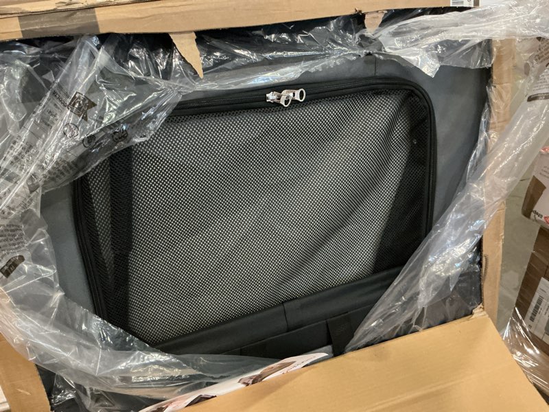 Condition photo showing Good Condition for feandrea collapsible dog crate, 48-inch portable dog travel crate for extra large dogs, oxford fabric pet carrier with 4 mesh doors, handles, storage pocket, water bottle holder, ink black updc022bh01 xxxl (48"l x 29"w x 31"h)