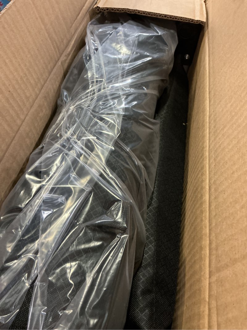 Condition photo showing New/Like New for let's camp folding stadium seat bleacher chair with cup holder, mesh bag and hide hooks, portable stadium chair with back and cushion black grey - 2 pcs