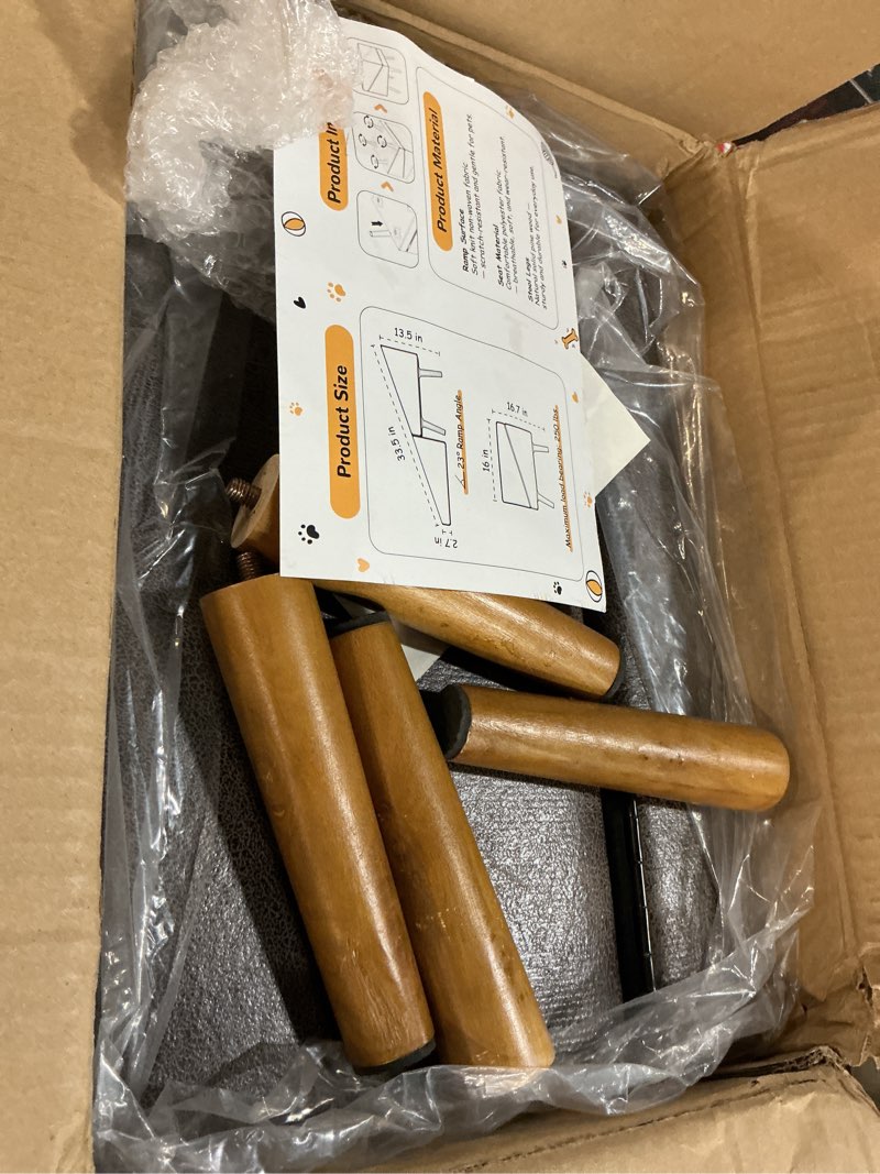 Condition photo showing New/Like New for Dog Stairs for Small Dogs and Cats, Dog Ramp for Couch and Bed, Foldable 2-in-1 Wooden Pet Steps for Puppy, Split Ottoman Design?Brown?