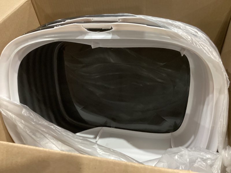 Condition photo showing Good Condition for arm & hammer rimmed cat litter box with high sides and microban, made in usa pearl white/ dark gray standard