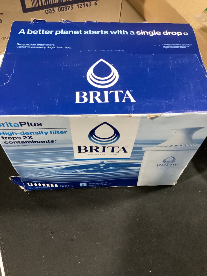Condition photo showing New/Like New for 6 pack water filter replacement for brita filters, pitchers and dispensers, classic 35557, ob03, mavea 107007, grand, lake, capri, and more, nsf certified, bpa-free white