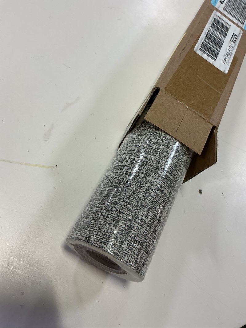 Condition photo showing New/Like New for wadile grasscloth peel and stick wallpaper 23.6in x 236in, textured contact paper for cabinets, faux linen wall paper pull and stick, fabric vinyl wallpaper self adhesive dark gray 23.6" x 236" dark gray